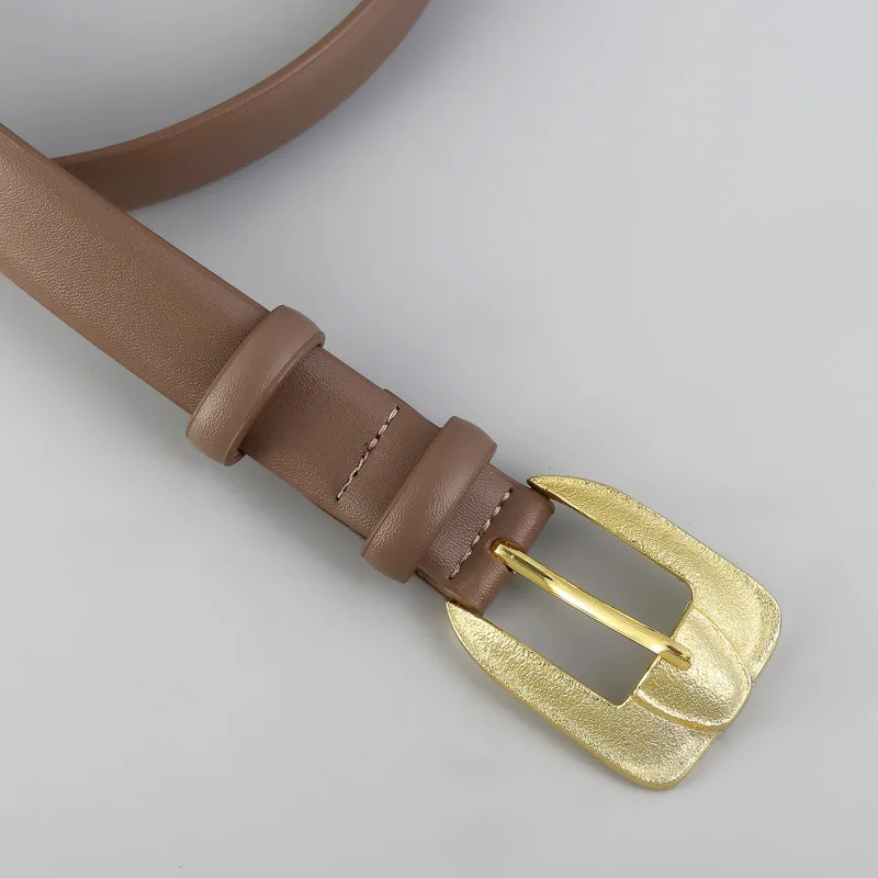 2026 New Designer Metal Buckle Waist Belts All Match Spring Dress Shirt Waistbands Slim Corset Decoration Cowskin Cinturon Mujer