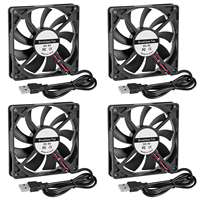 4pcs 8015 5V USB Fan 80x80x15mm 2-pin Sleeve Bearing Brushless DC Cooling Fan 3D Printer Cooling Fan Computer Fan