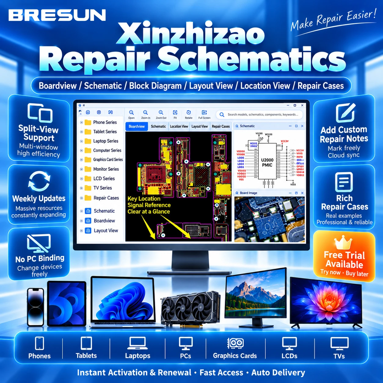 XinZhiZao XZZ Internationales Online-Dongle-Schaltplan- und Boardview-Bitmap-Zeichnungsprogramm für Handy-, iPad- und MacBook-Reparatursoftware – Detail 1