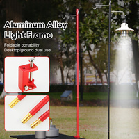 Outdoor Camping Hiking Aluminum Alloy Foldable Lamp Post Pole Portable Fishing Hanging Light Fixing Stand Holder Lantern Stand