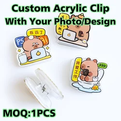 Custom Shape High Quality Hot Selling Factories Cute Custom Acrylic Paper Clips Cartoon Acrylic clip