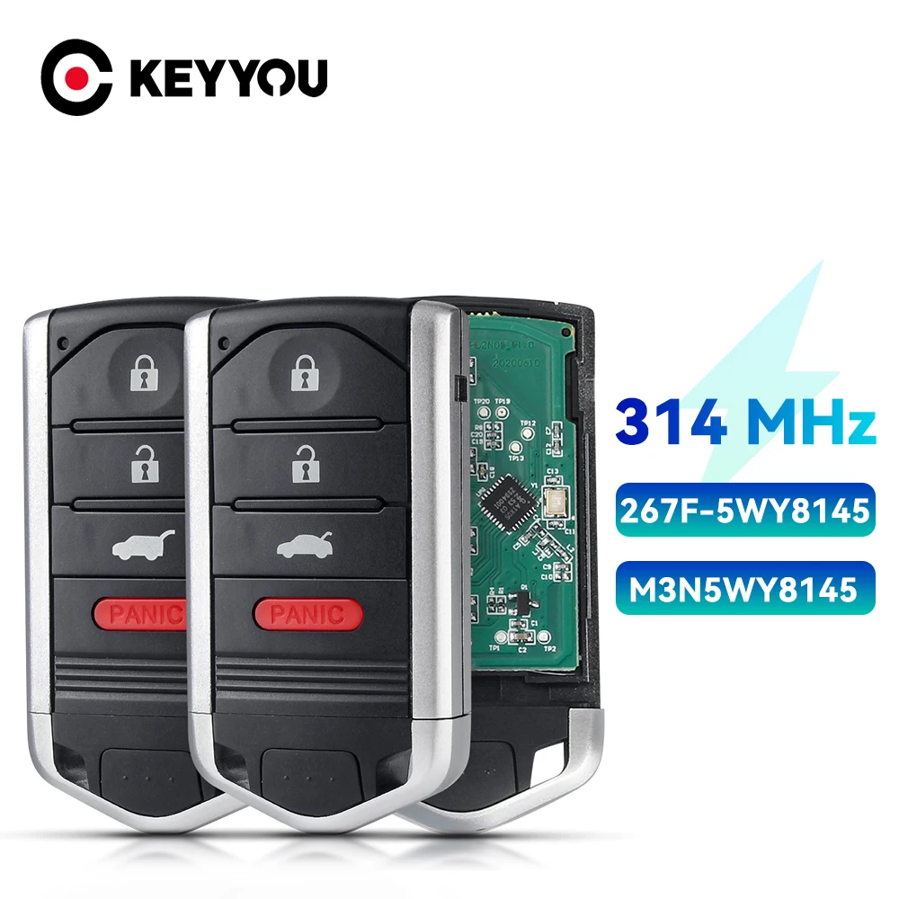 

KEYYOU For Acura TL 2009 2010 2011 2012 2013 2014 313.8MHz 267F-5WY8145 Smart Remote Car Key 4 Buttons M3N5WY8145