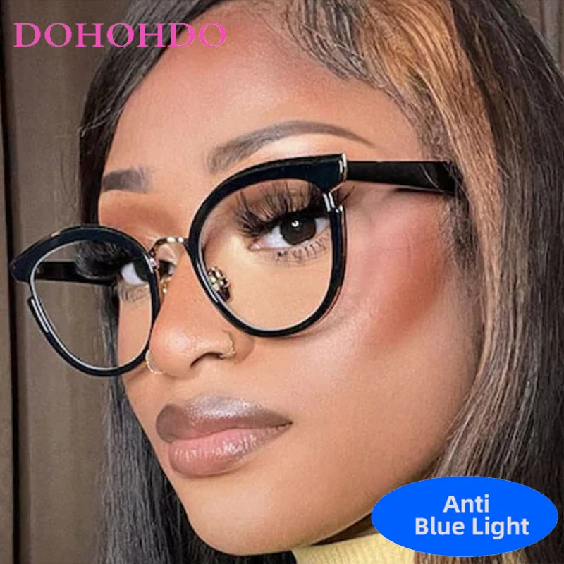 TR90 Luxury Retro Cat Eye Eyeglasses Men Women Fashion Brand Designer Optical Spectacle Anti Blue Light Computer Eyeglasses Оч