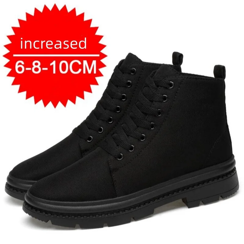 Scarpe da ginnastica da uomo con superficie in mesh nera e ventilazione, solette rialzanti da 8 cm, scarpe con tacco più alto, zapatillas, scarpe casual_voghion.com
