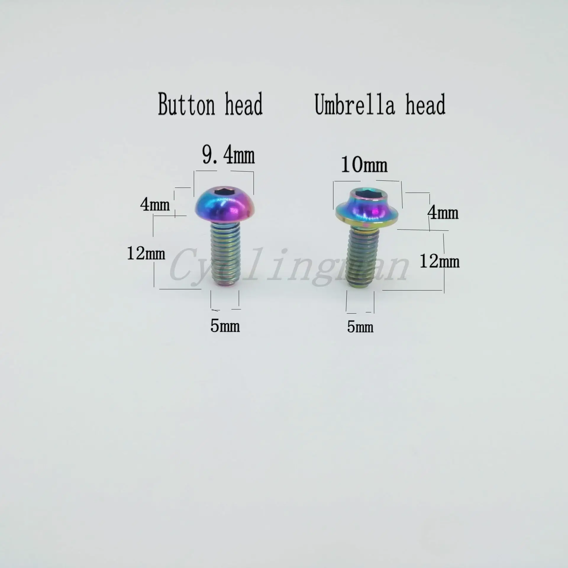 Liumeili M5x12mm Ti Bicycle Water Bottle Cage Bolt Titanium Bike Bottle Holder Screw Cycling Accessories 2pcs/ a pair
