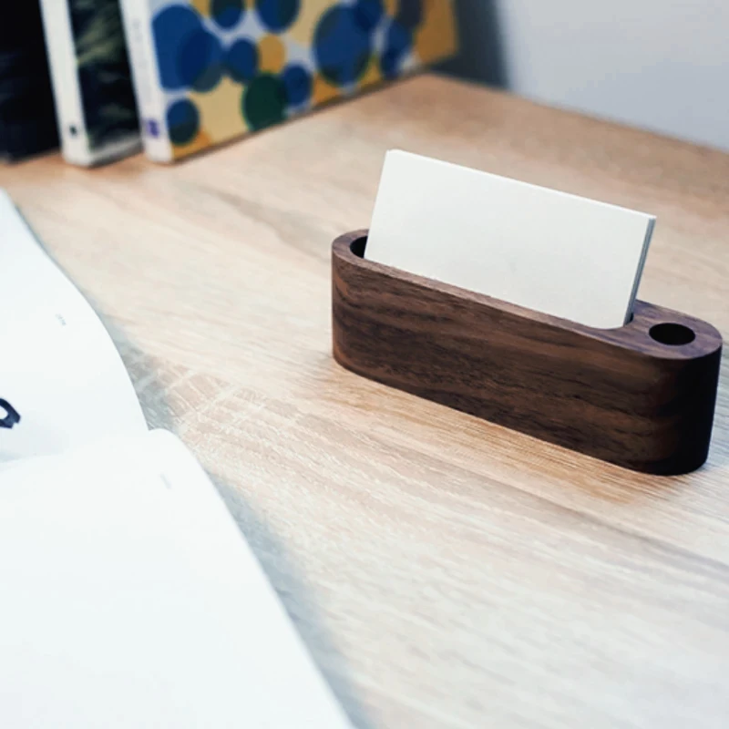 

Solid Wood Business Card Holder, Desktop Organizer for Office Reception, Perfect for Storing and Displaying Cards