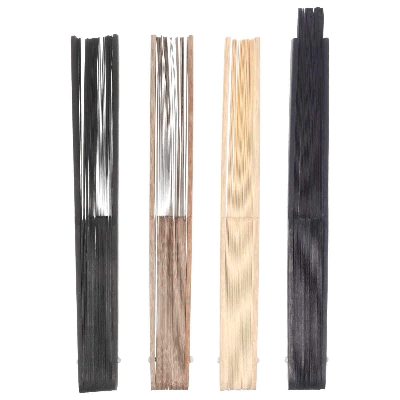 

4Pcs Bamboo Folding Fan Sticks DIY Handheld Fan Making Vintage Frame Kit Blank Ribs Replacement Supplies Traditional Craft