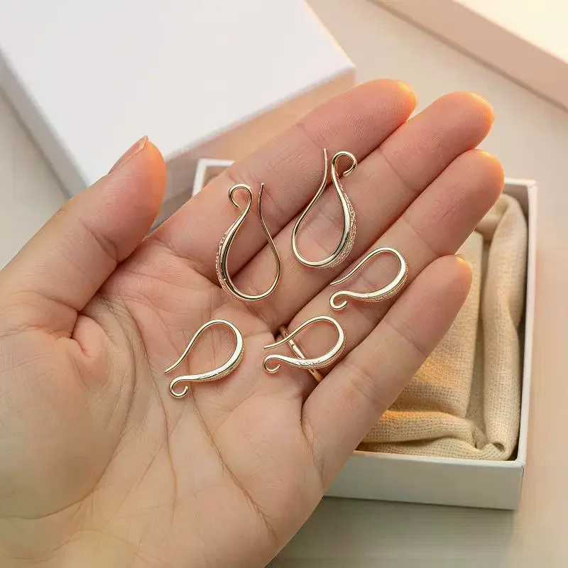 4PCS Brass Print Earring Hook Ear: Wire Making Hooks DIY Accessories