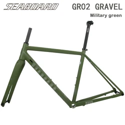 ￼SEABOARD GR02 Disc Brake Edition Ultralight Road Frame Gravel Frame 700c High-End Aluminum Retro Road Frames Bike Accessories