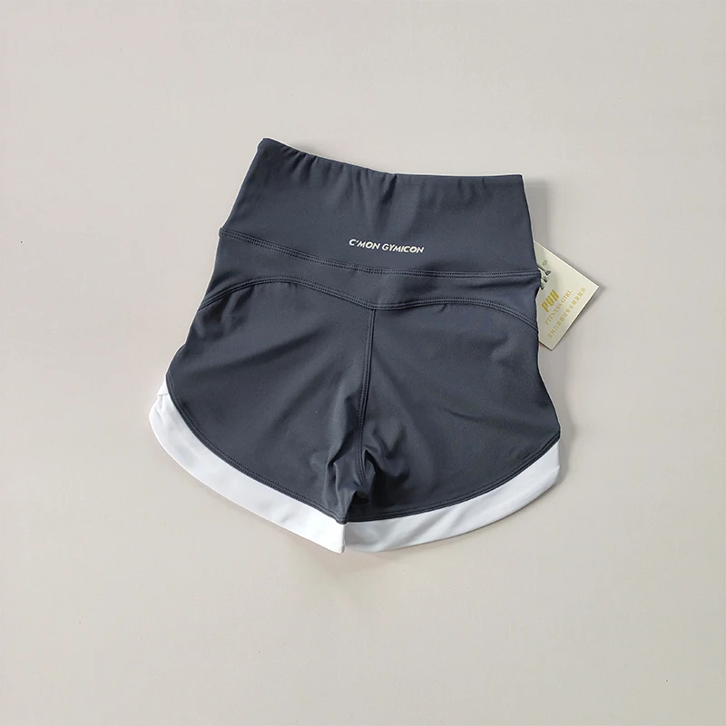 Hochgeschnittene Kontrast-Sportshorts für Damen-Fitness im Sommer, Rote Yoga-Dreiteiler-Hose, Atmungsaktiv und Lässig Tragbar – Detail 6