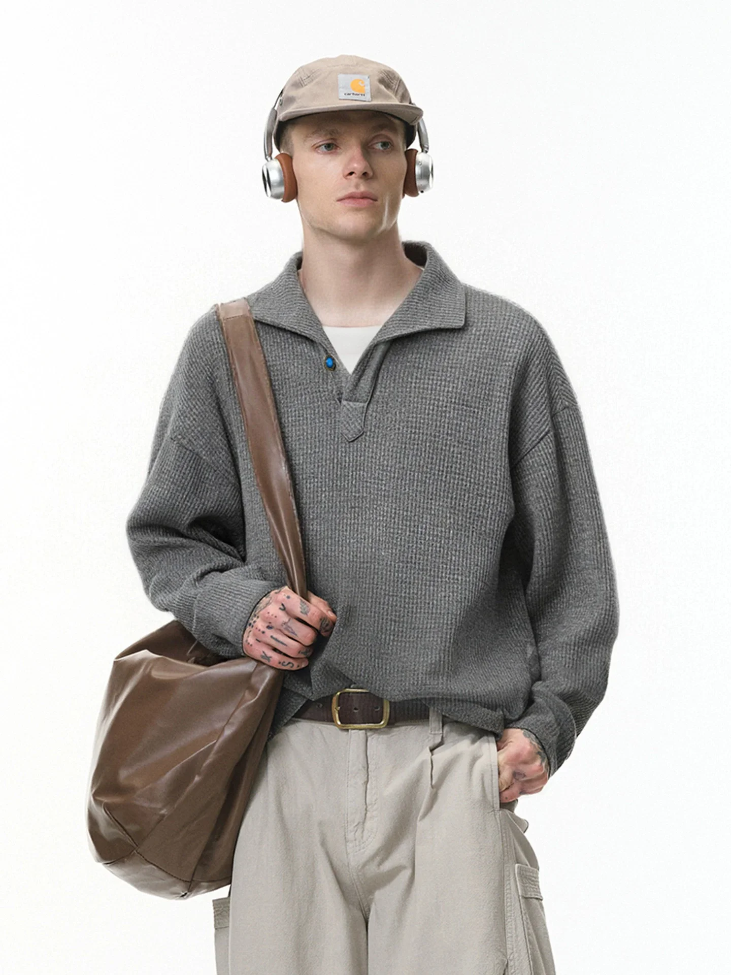 

Свободная повседневная футболка с длинным рукавом и отложным воротником, модная осенняя новинка