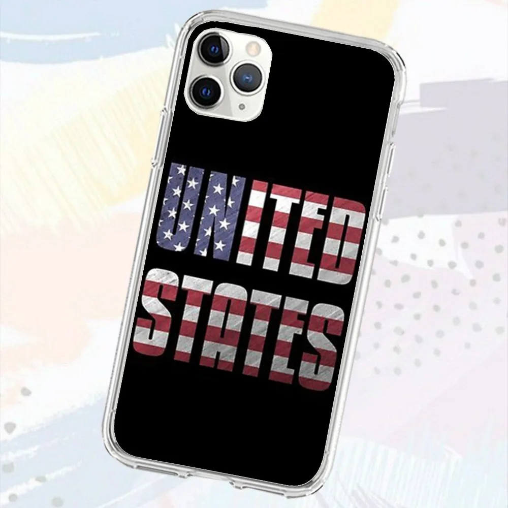 A-American-N Flag Phone Case For Iphone 16 15 11 13 14 Pro Max 7 8 Plus X Xr Xs Max Se2020 12mini Transparent Cover