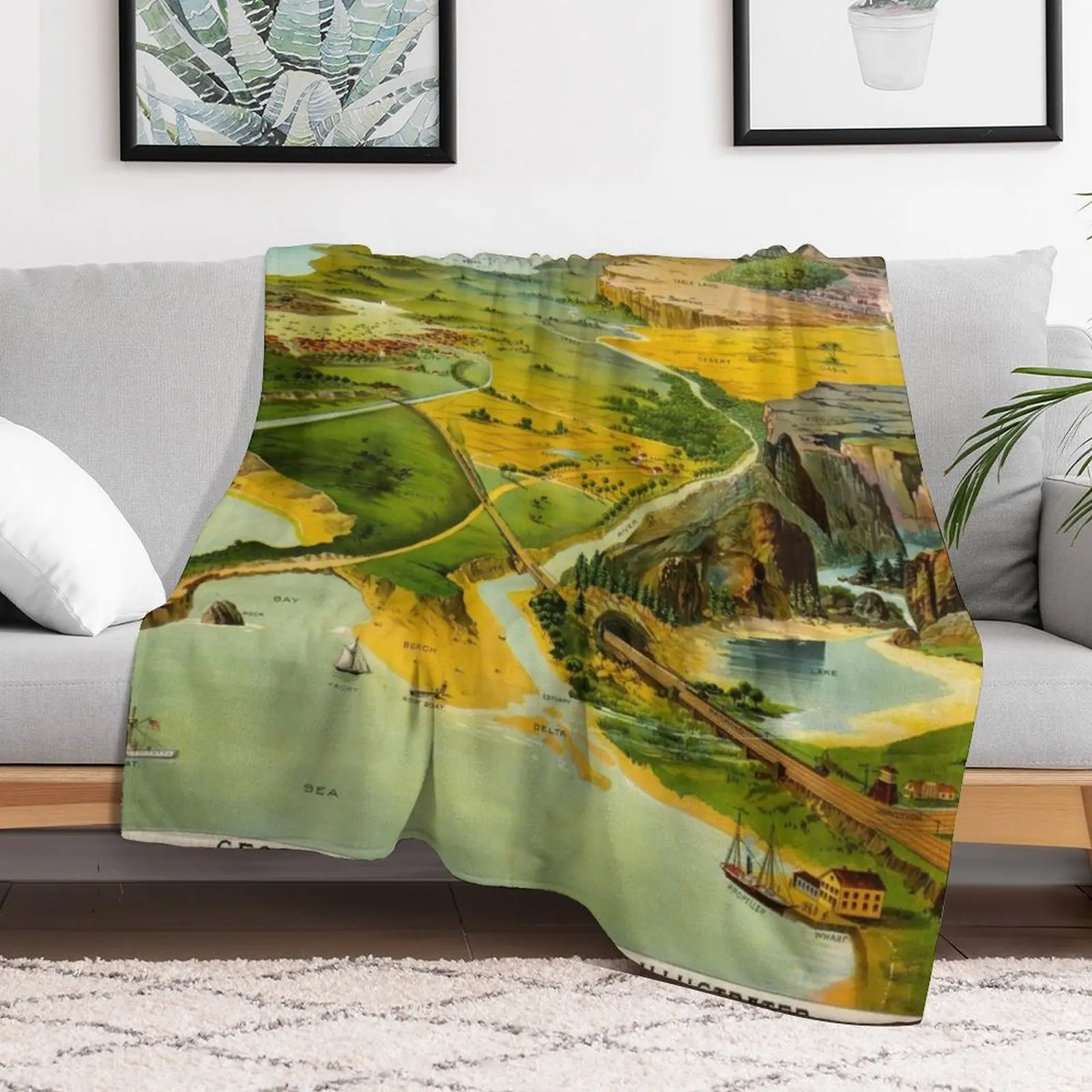 Geographical Definitions Illustrated, 1893 by Levi Yaggy Throw Blanket Sofa anime Blankets