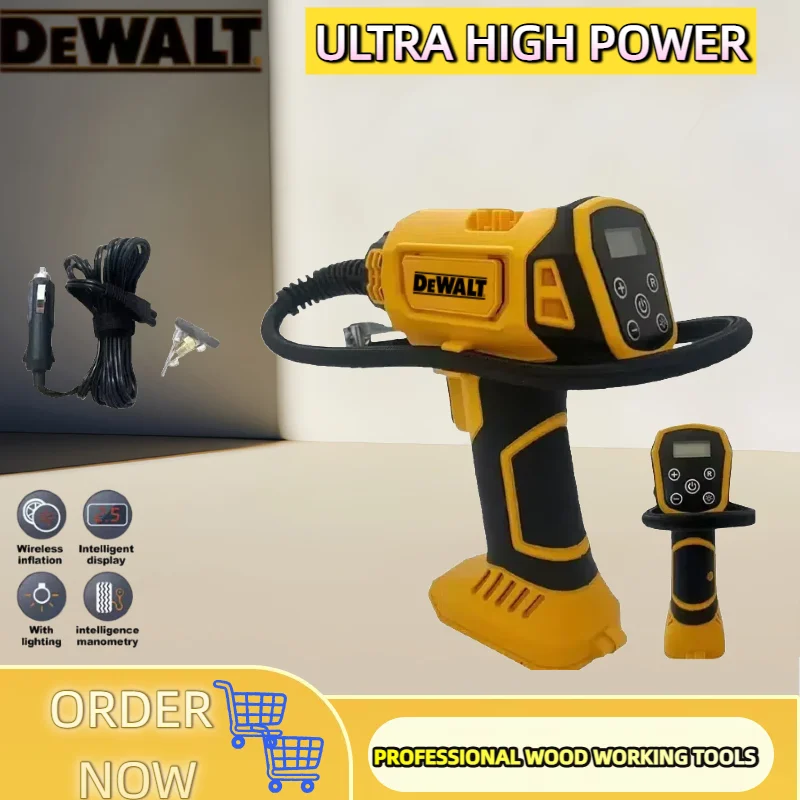 

Dewalt Air Compressor Automatic with Digital Pressure Gauge for Car Tire Inflator Cordless Rechargeable Handheld Electric Pump