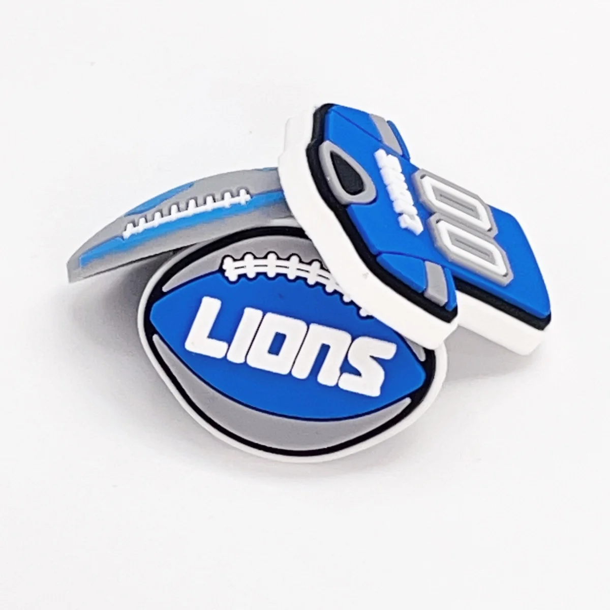10pcs Football Shoe Charm for Clogs Bubble Slides Sandals PVC Decorations Accessories Lions Series for Gifts Party Favor