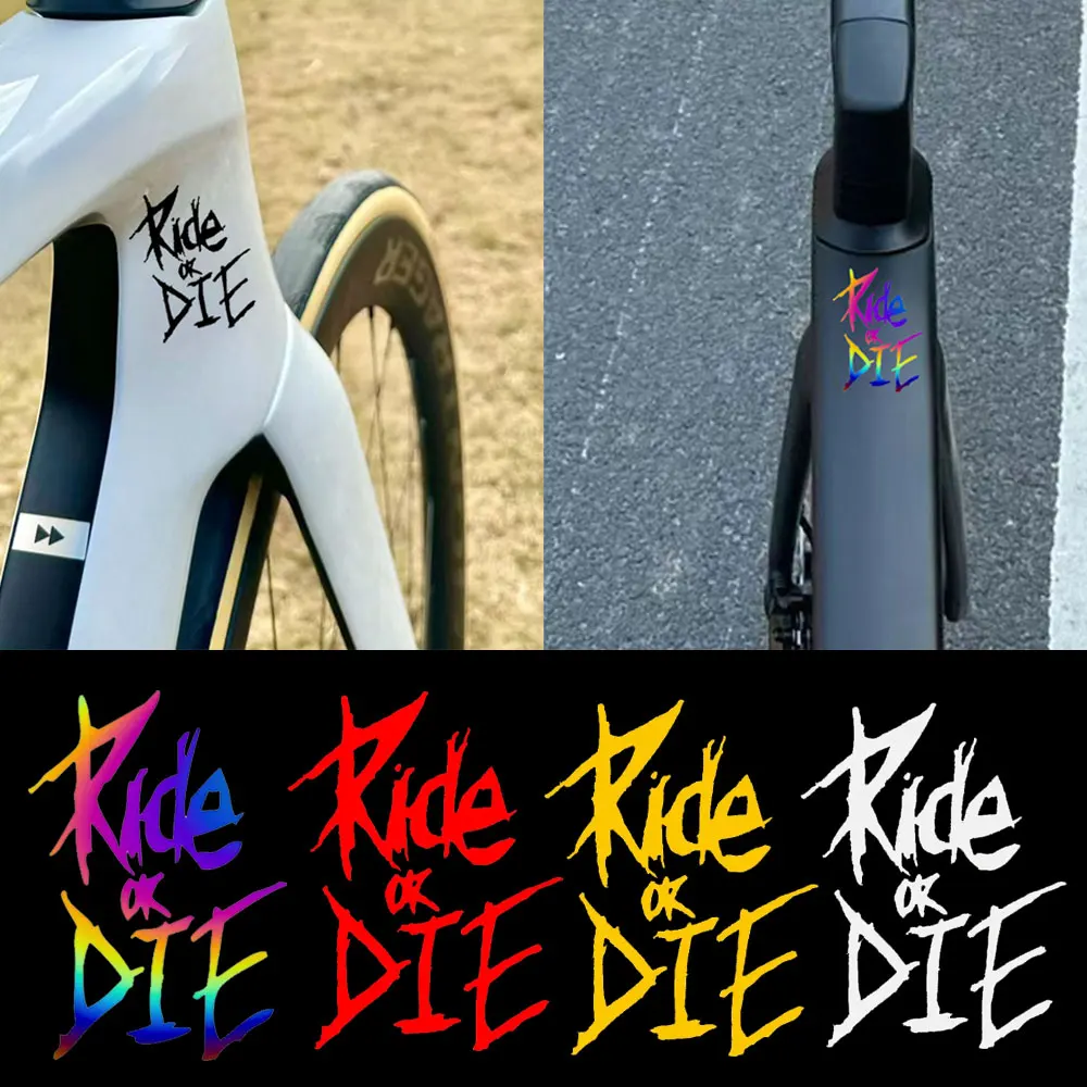 Ride or Die Bike Frame Stickers Bicycle Top Tube Waterproof Decals for MTB Bicycle Decorative Frame Bike Motorcycle Accessories