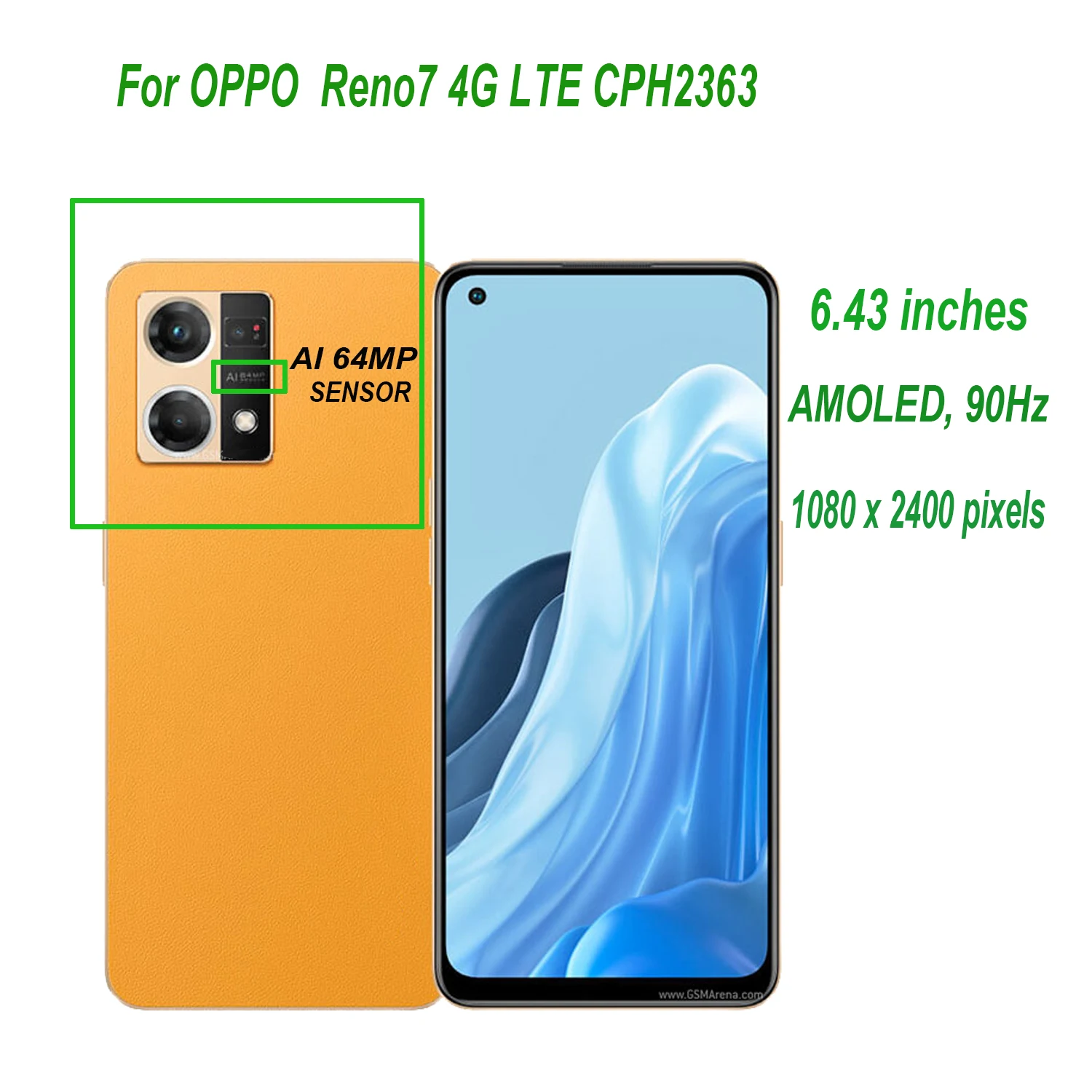 Amoled Voor Oppo Reno7 Lcd-Scherm Touchscreen Digitizer Assemblage Cph2363 Cph2371