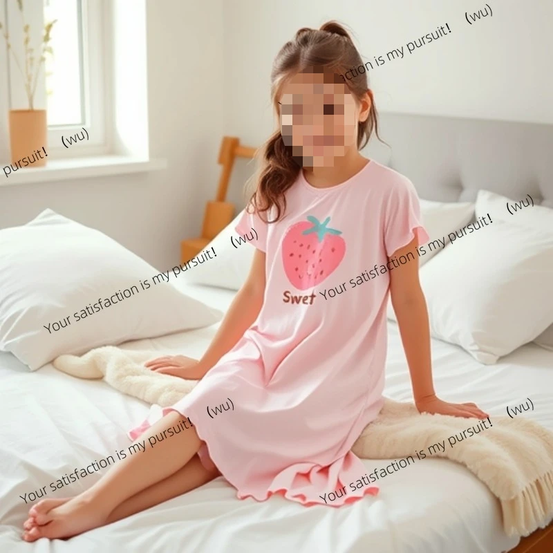 

ZOCI-Children's nightgown, loungewear, pajamas,parent-child loungewear, air-conditioned clothing Modal Xia