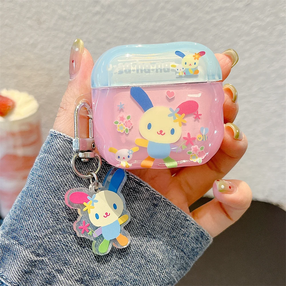 

Kawaii cartoon rabbit earphone case for AirPods Pro 2 4 AirPods 4 3 2 cover with charm cute silicone wavy headphone case For pro
