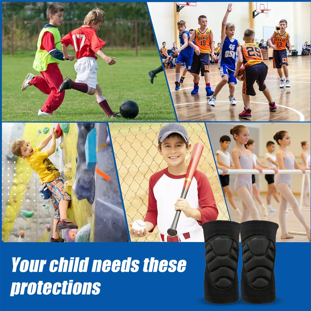 Knie- und Ellbogenschützer für Kinder, Waben-Kompressionshülsen, Polster, Schutz, Sport-Schutzausrüstung für Basketball, Fußball, Radfahren – Detail 12