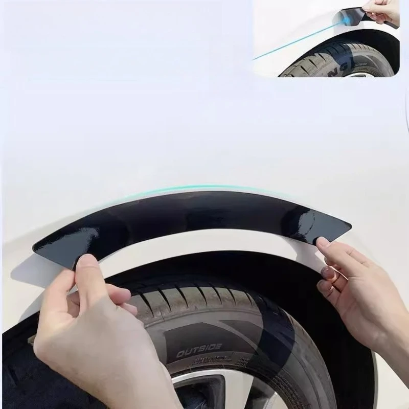Car Magnetic Wheel Eyebrow Bright Strip Black And White Light Anti-scratch Contour Collision Invisible Protective Modification