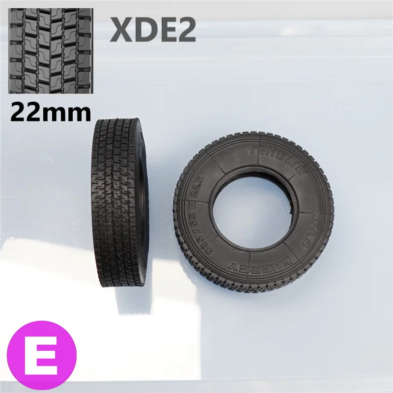 2pcs Rubber Tire Width 22/28mm for 1/14 Tamiya RC Truck Trailer Tipper Scania 770S MAN Benz Actros 3363 Volvo Car Diy Parts