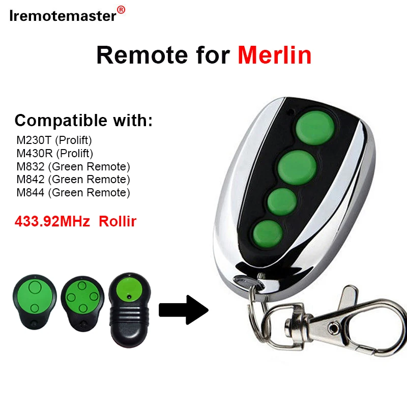 Replacement Merlin M832 M842 M844 garage door 230t 430r replacement remote control