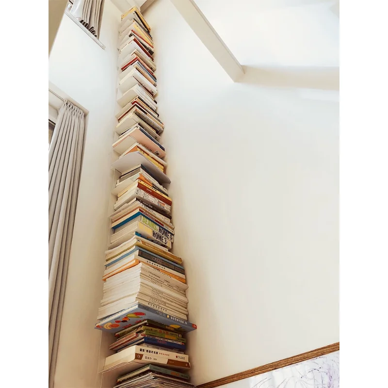 Customized EasyHome invisible bookshelf, stainless steel bookshelf on the wall, full wall storage rack, book wall corner corner