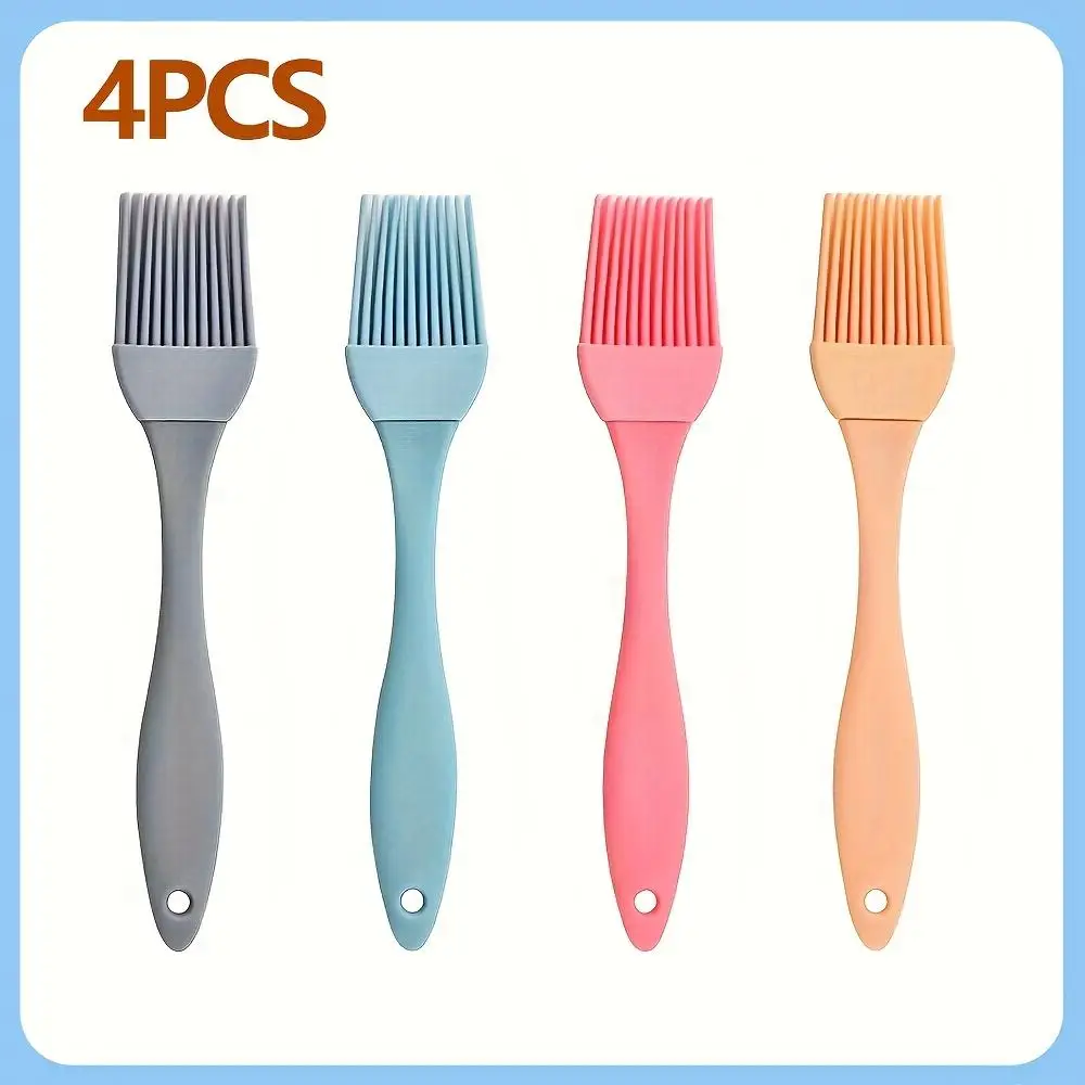 

4 шт. силиконовые кисти для нанесения барбекю-термостойкие, антипригарные аппликаторы для масла и смесителя для приготовления пищи и гриля, прочные кухонные инструменты