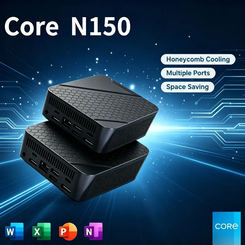 Mini PC Portable New High-Performance Intel N150 16GB RAM 1TB/2TB SSD WiFi6 Desktop Office Gaming PC