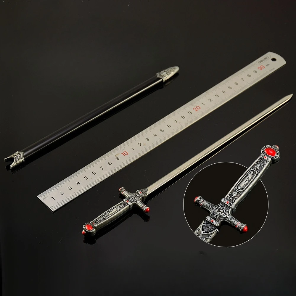 30 cm Gryffindors-Schwert, Ganzmetallmodell mit Scheide, Potter-Westernschwert, Sammlerstück, mittelalterliche Schwerter, Schreibtischdekoration, Spielzeugmesser, Junge