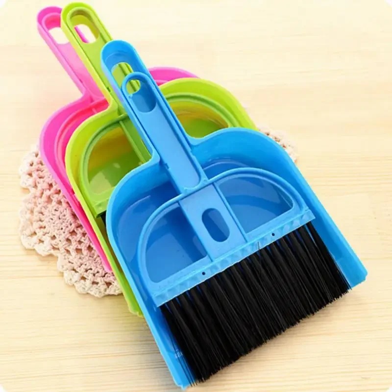 New Mini Two-Piece Set Desktop Sweep Cleaning Brush Keyboard Brush Small Broom Dustpan Set for Home School Office Clean Brush