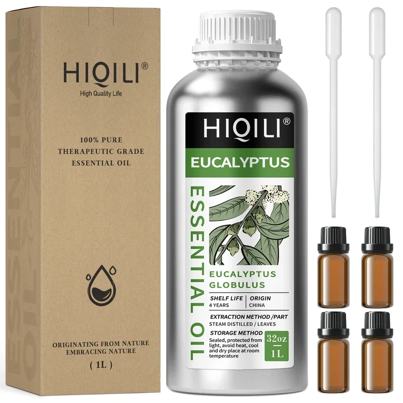 

HIQILI 1000 ML Eucalyptus Essential Oils, 100% Pure Nature for Aromatherapy Used for Diffuser, Humidifier, Massage, Prevent Cold