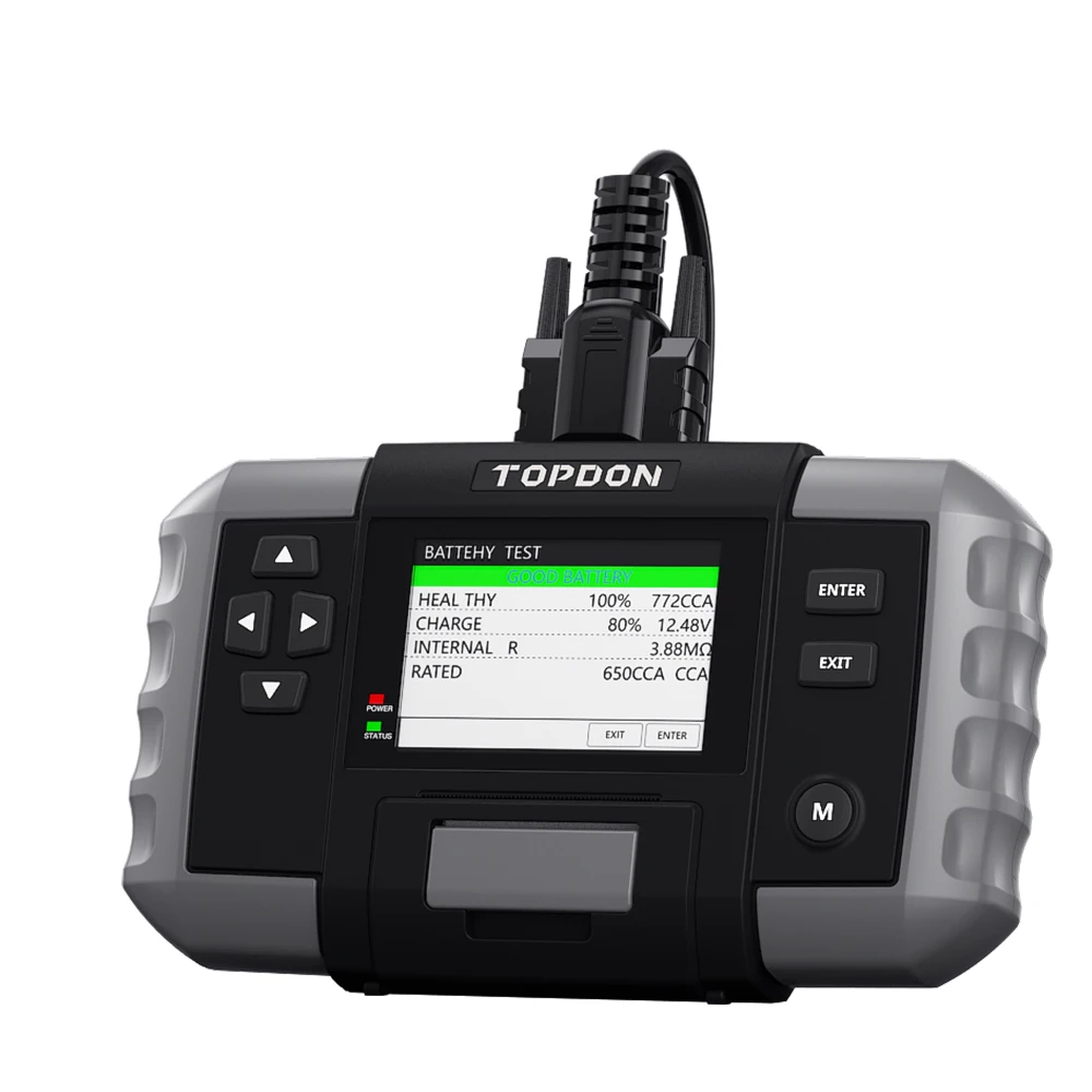 BT600 New Arrival 12V 24V Vehicle Automotive Car Battery Cranking Charging Tester Analyzer with Printer