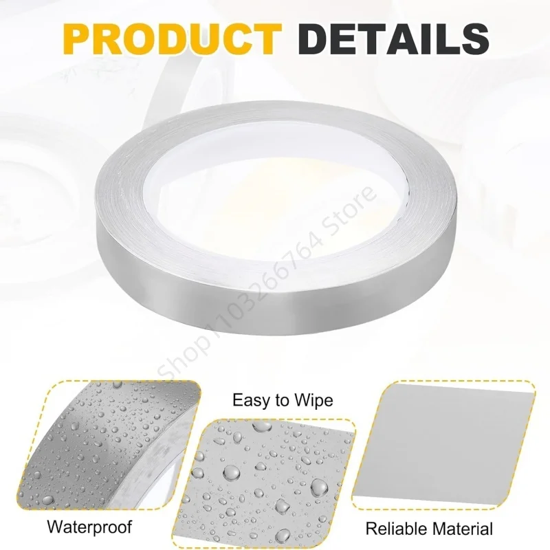 20M Ceramic Tile Mildewproof Gap Tape Self-Adhesive Wall Gap Sealing Strip Gold Silver Black Tile Beauty Seam Sticker Home Decor
