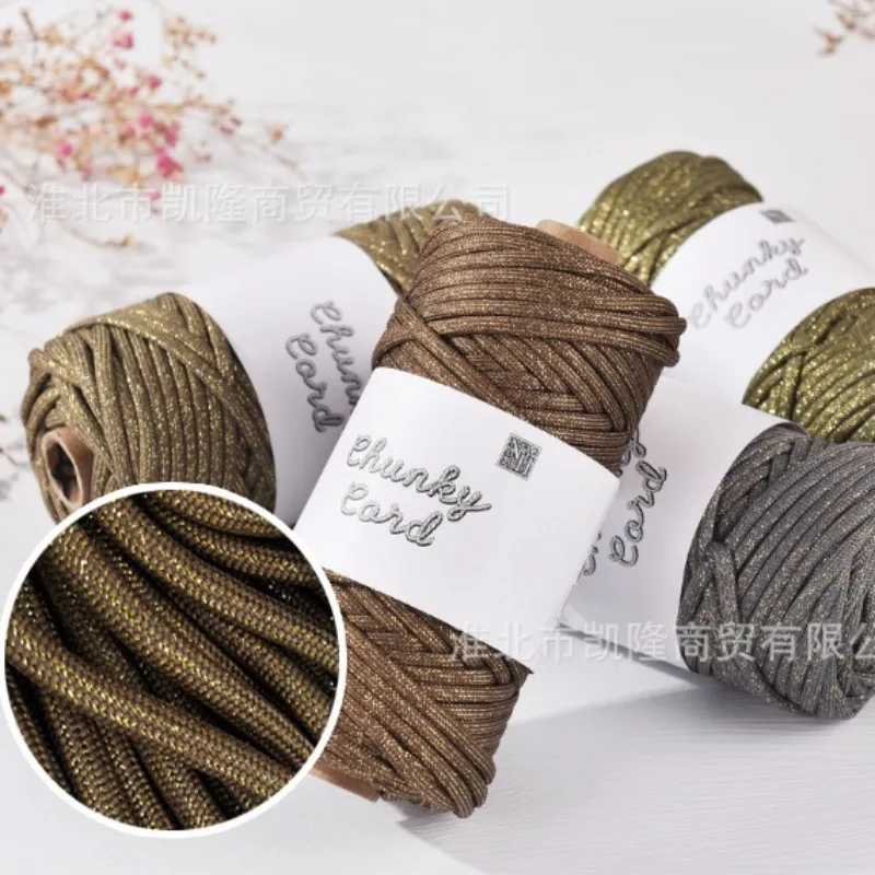 

300g Polyester Gold Wire Core Rope, DIY Woven Cotton Rope, High-end Bag Carpet Crochet Thread, Colorful Decorative Yarn,5mm/67m