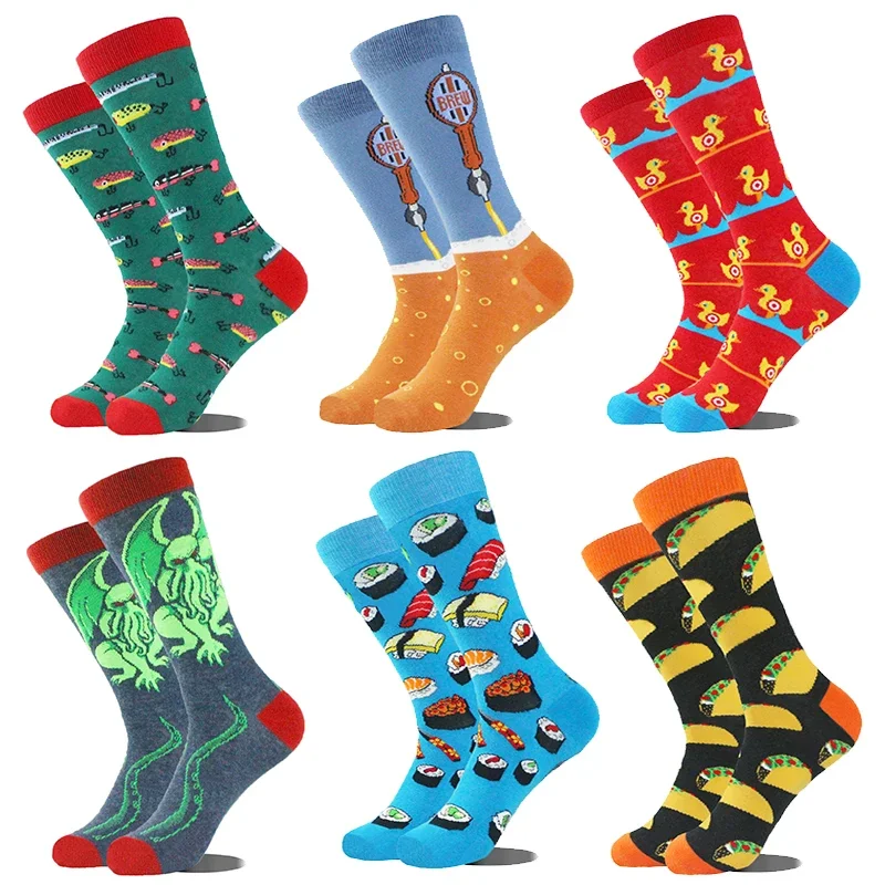 

2024 New Original Designer Men's Socks Burger fries Socks Fashion Men Spring and Autumn Colored Cotton Women Gift Sock for Girl