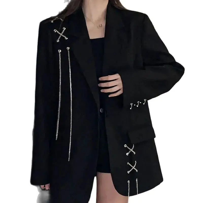 2024 New, Stylish Black Blazers, Women's Clothing, Spring Autumn Casual Blazer Coats, Female Suit Jackets ,Outerwear,Girls Tops