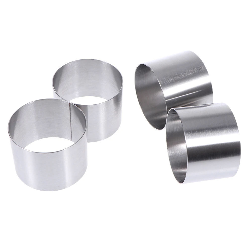 

4 Pcs Cake Mold Baking Moulds Dessert Mousse Circle Stainless Steel Miulds Chiffon