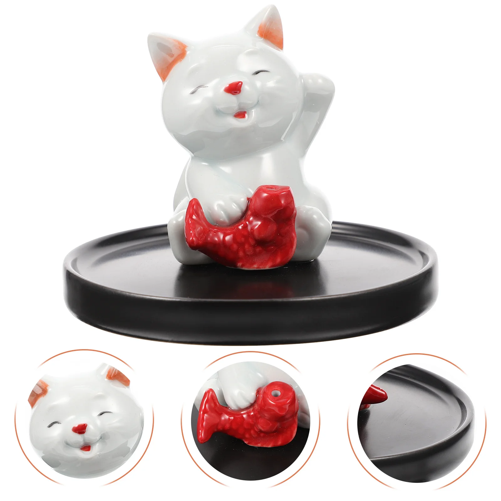 

Ceramic Incense Stick Holder Decorative Tray Home Accessory Practical Retro Design Easy Clean Incense Holder