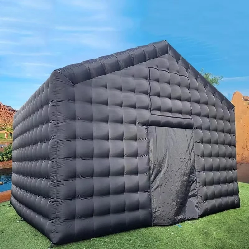 Portable Large Party Tent House Black LED Light Disco Bar Inflatable Cube Tent Inflatable Nightclub Inflatable Marquee