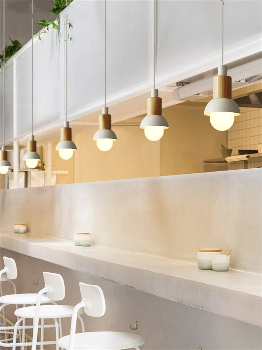 أضواء قلادة بخياطة هندسية معدنية بلون إسكندنافي لغرفة النوم الحديثة بجانب السرير ورأس واحد لغرفة الطعام تركيبات مصابيح معلقة صغيرة