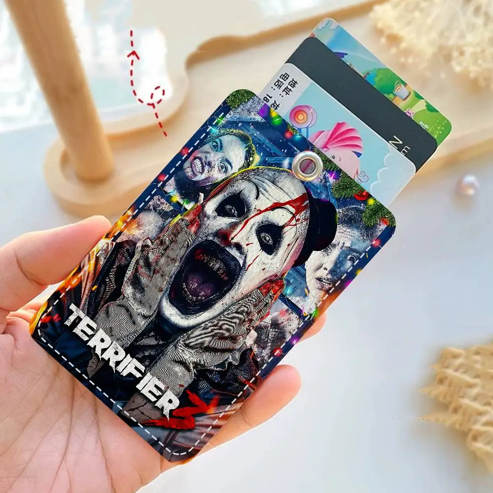 

Забавный мультяшный брелок-карточка T-Terrifier в стиле хоррор, модный аниме-кулон, чехол для ID-карты, проездного, милый подарок на день рождения для взрослых