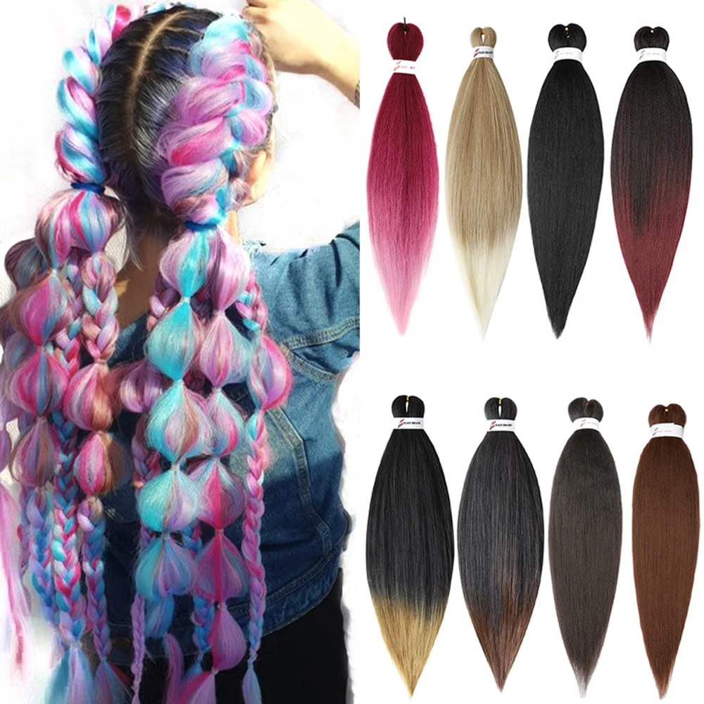 Synthetic 26 Inch Colourful Pre Stretched Braiding Hair Extensions Long Braid 1 Packs  Professional Fiber Crochet Twist Braid
