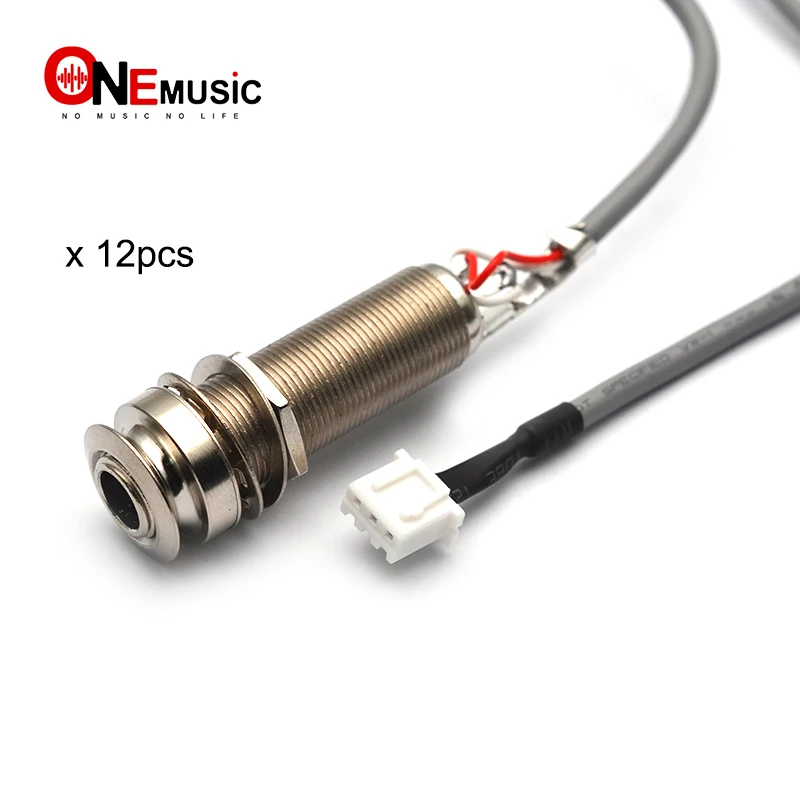 Acoustic Guitar Endpin Jack Wire 6.35 Pin Jack Socket 3 Pin Plug