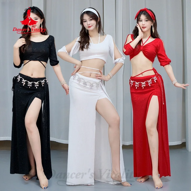 

BellyDance Costume Set for Women Advanced Sexy Spandex Practice Set Adult Oriental Belly Dancing Professional Training Clothing