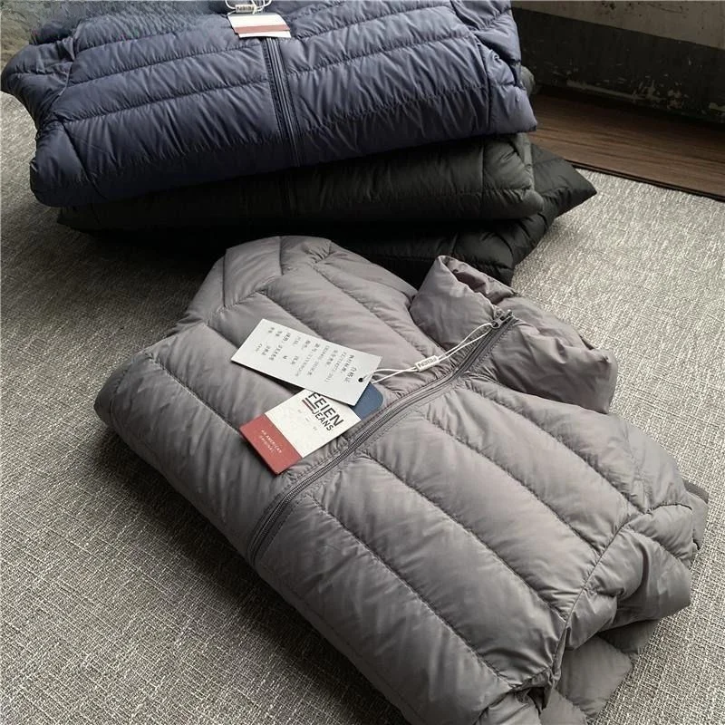 

Легкая утепленная куртка с капюшоном для мужчин, демисезонная, весенне-осенняя, больших размеров, пуховик из хлопка, молодежная повседневная модная модель