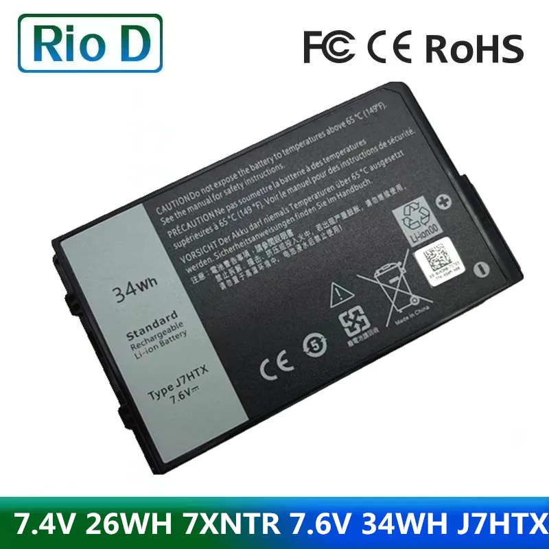 7.4V 26WH 7XNTR 7.6V 34WH J7HTX 2JT70 Laptop Battery For Dell Latitude 12 7202 7212 7220 T03H001 T03H002 02JT70