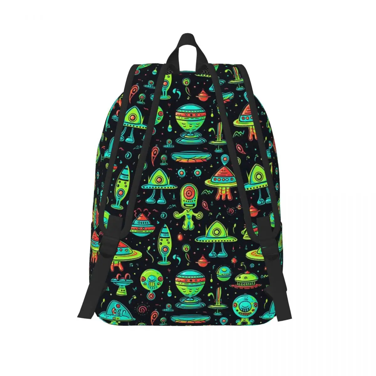 Out Of This World Abstract Aliens And Ufos Student Backpack School Bag Hiking Travel Daypack Fashion Bookbag Shoulder Bags