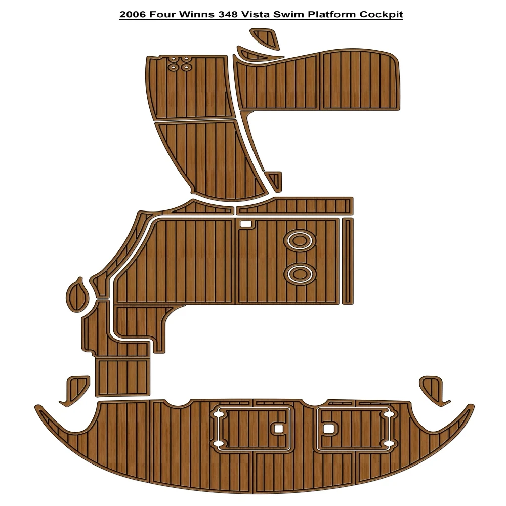 

2006 Four Winns 348 Vista Swim Platform Cockpit Pad Boat EVA Foam Faux Teak Deck Floor Mat SeaDek MarineMat Style Self Adhesive